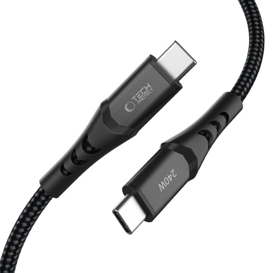 Câble de données et de charge USB-C - USB-C Tech-Protect UB11T Ultraboost, 240W, 1m, Noir