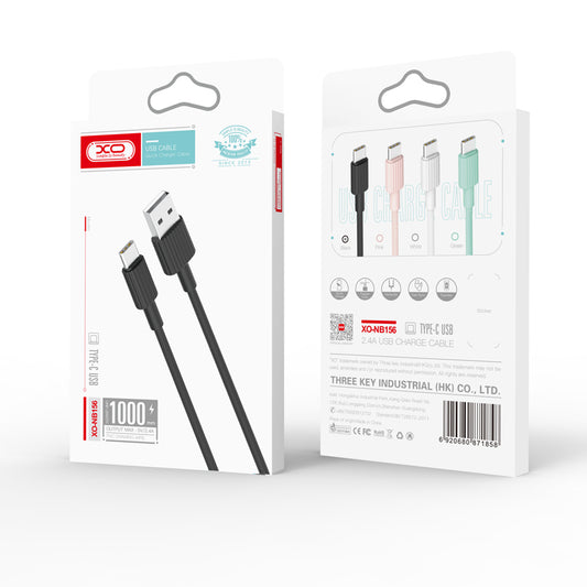 Câble de Données et de Charge USB-A - USB-C XO Design NB156, 18W, 1m, Noir