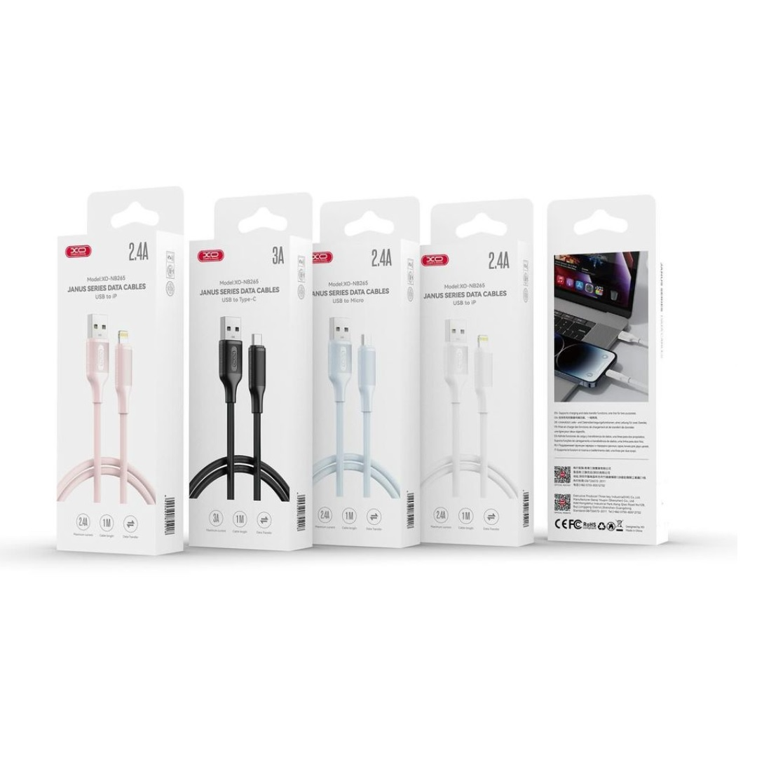 Câble de Données et de Charge USB-A - USB-C XO Design NB265, 18W, 1m, Blanc