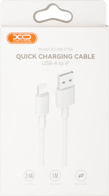 Câble de Données et de Charge USB-A - Lightning XO Design NB156, 18W, 1m, Blanc