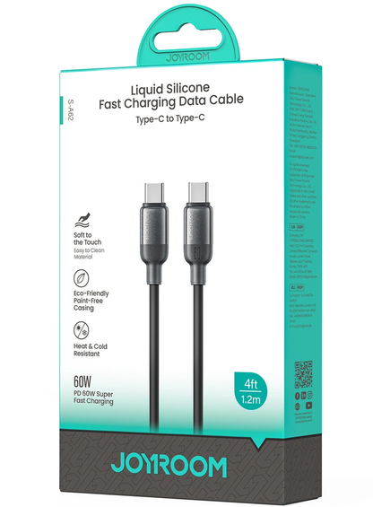 Câble de données et de charge USB-C - USB-C Joyroom S-A62 Lively, 60W, 1,2m, Noir