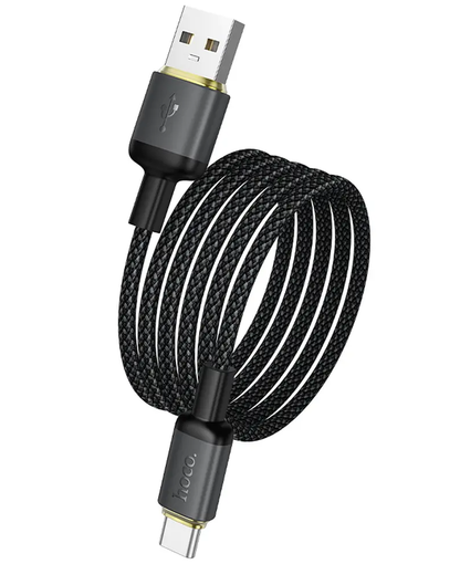 Câble de données et de charge USB-A - USB-C HOCO X128 Benefit, 36W, 1m, Noir