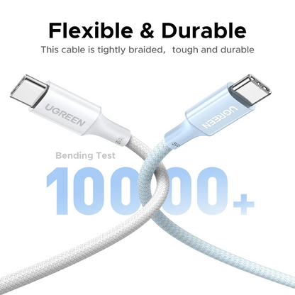 Câble de données et de charge USB-C - USB-C UGREEN L502 (35221), 100W, 2m, Blanc