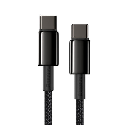 Câble de données et de charge USB-C - USB-C Baseus Tungsten Baseus Tungsten Gold, 100W, 1m, noir CATWJ-01 CATWJ-01