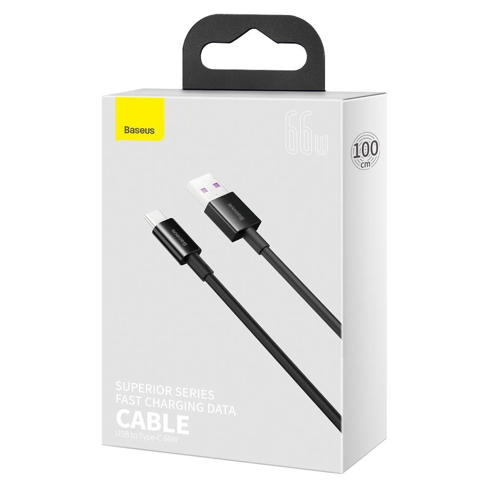 Câble de données et de charge USB-A - USB-C Baseus Superior Series, 66W, 1m, noir CATYS-01