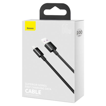 Câble de données et de charge USB-A vers USB-C Baseus Superior, 66W, 2m, noir CATYS-A01