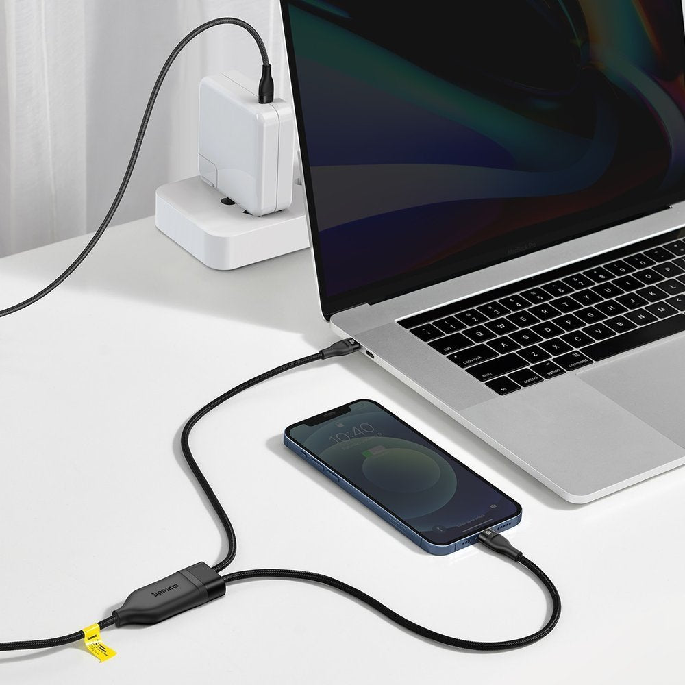 Câble de Données et de Charge USB-C - Lightning / USB-C Baseus Flash Series 2in1, 100W, 1.2m, Noir CA1T2-F01