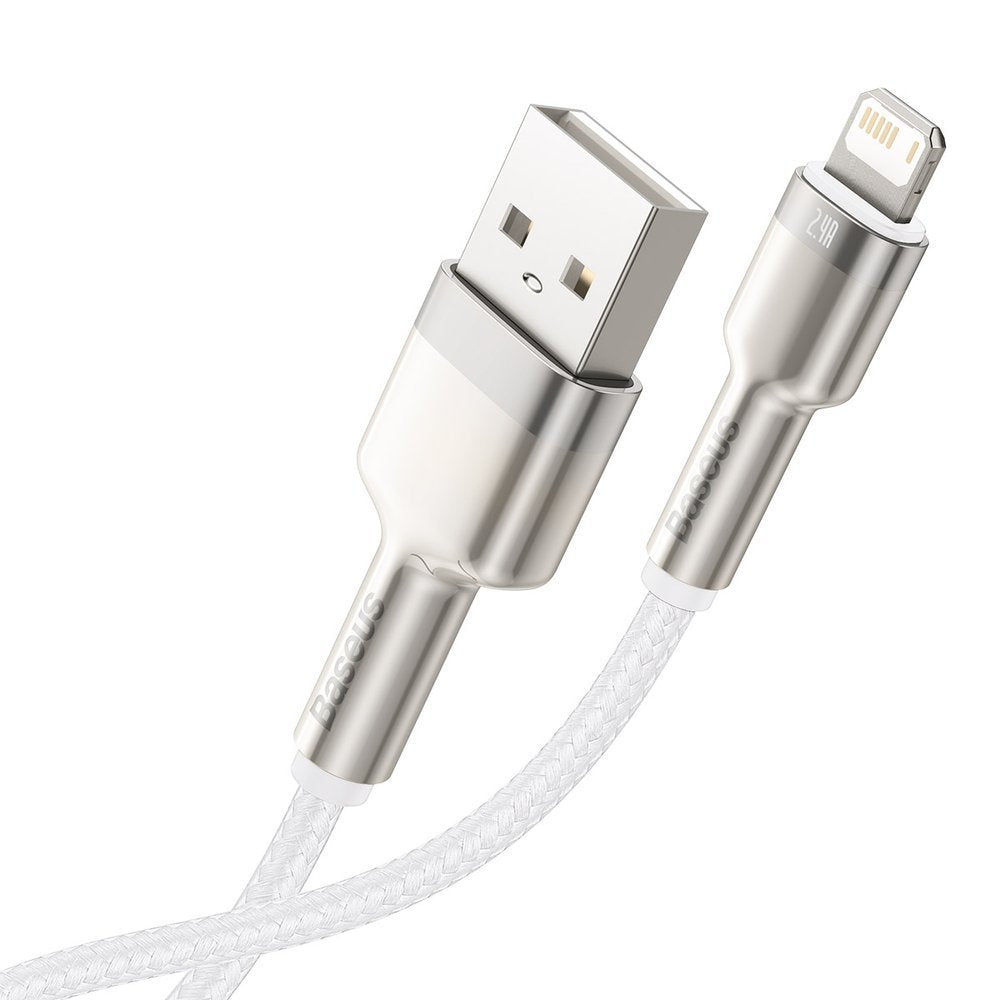 Câble de données et de chargement USB-A - Lightning Baseus Cafule Metal Series, 18W, 1m, blanc CALJK-A02