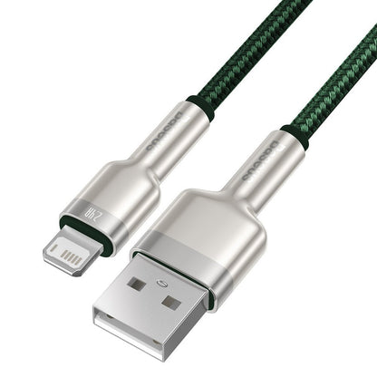Câble de Données et de Charge USB-A - Lightning Baseus Cafule Metal Series, 18W, 1m, Vert CALJK-A06