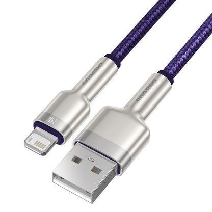 Câble de données et de chargement USB-A - Lightning Baseus Cafule Metal Series, 18W, 1m, Purple CALJK-A05