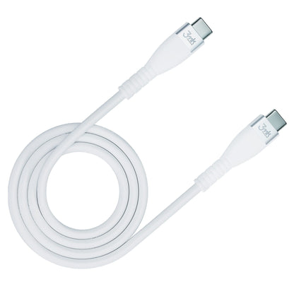 Câble de données et de charge USB-C - USB-C 3MK Hyper Silicone, 60W, 1m, Blanc