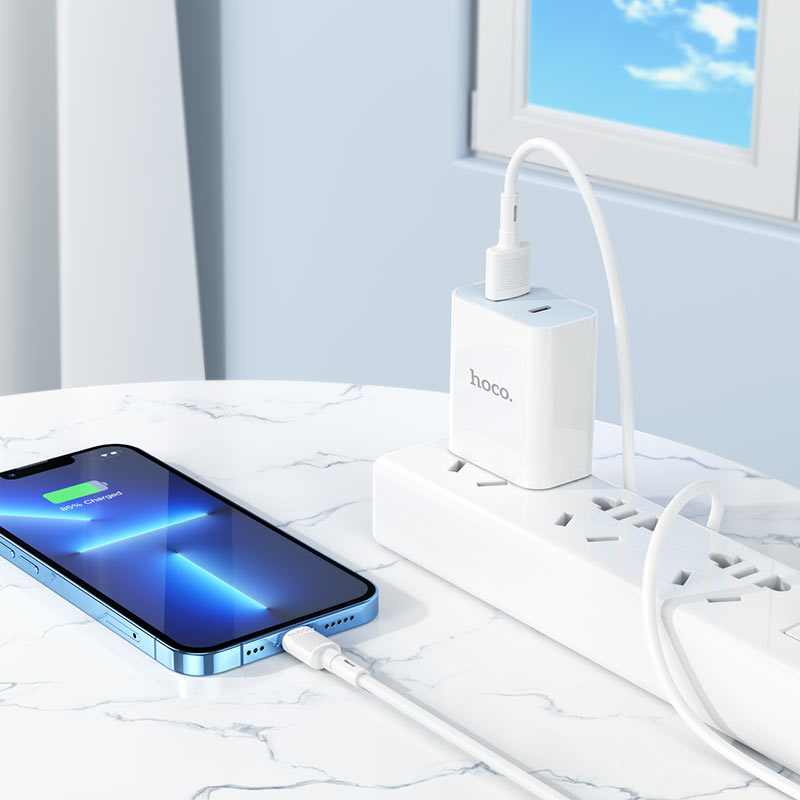 Câble de Données et de Charge USB-A - Lightning HOCO X83 Victory, 18W, 1m, Blanc