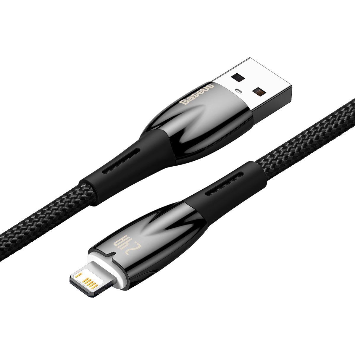 Baseus Glimmer Series USB-A - Lightning Data and Charging Cable, 20W, 2m, noir 