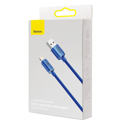 Baseus Crystal Shine Series USB-A - Lightning Data and Charging Cable, 18W, 1.2m, Blue CAJYY000003 