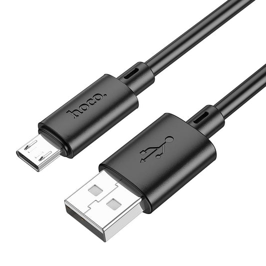 Câble de données et de chargement USB-A - microUSB HOCO X88, 18W, 1m, Noir 