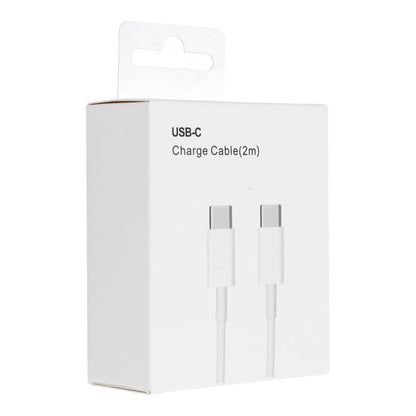 Câble de données et de charge USB-C - USB-C OEM USB-C HD26 Box, 30W, 2m, blanc 