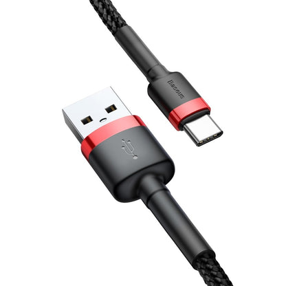 Câble de données et de charge USB-A - USB-C Baseus Cafule, 18W, 0.5m, Rouge CATKLF-D91 