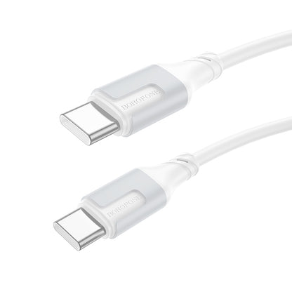 Câble de données et de charge USB-C - USB-C Borofone BX101 Creator, 60W, 1m, blanc 