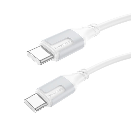 Câble de données et de charge USB-C - USB-C Borofone BX101 Creator, 60W, 1m, blanc 