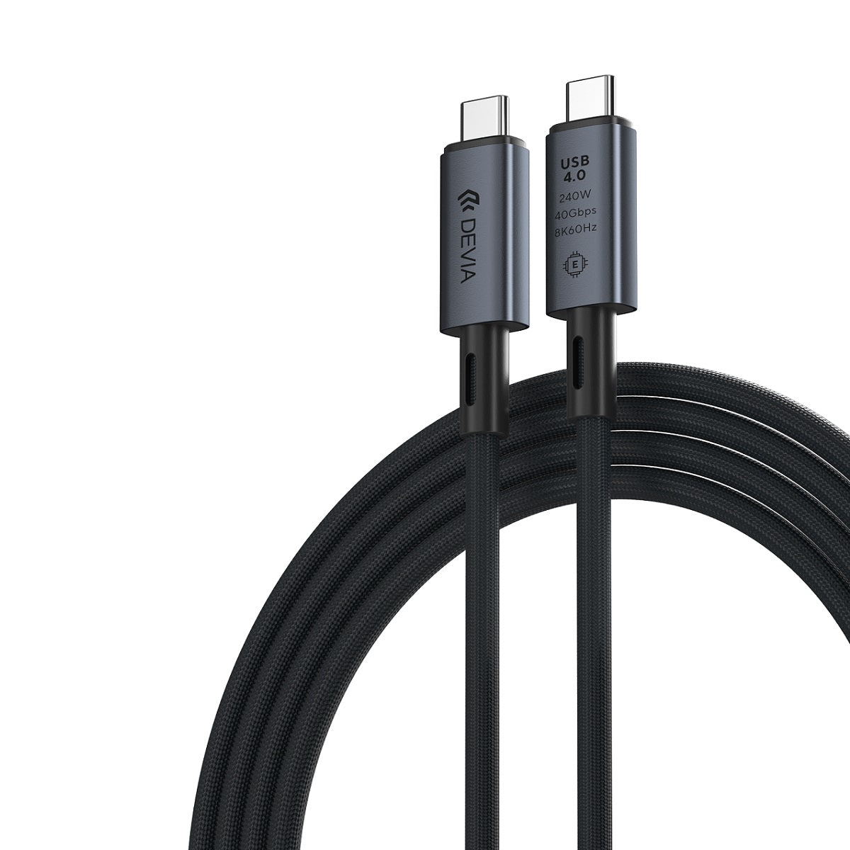 Câble de données et de charge USB-C - USB-C DEVIA EC641, 240W, 1m, Noir
