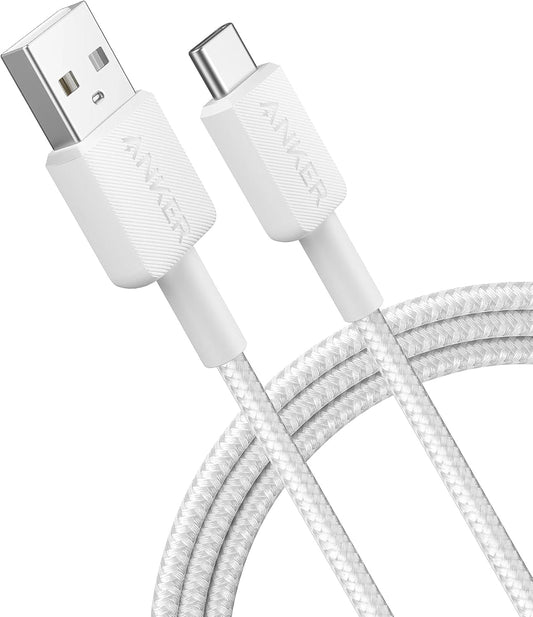 Câble de données et de charge USB-A - USB-C Anker 322, 18W, 0.9m, Blanc A81H5G21 