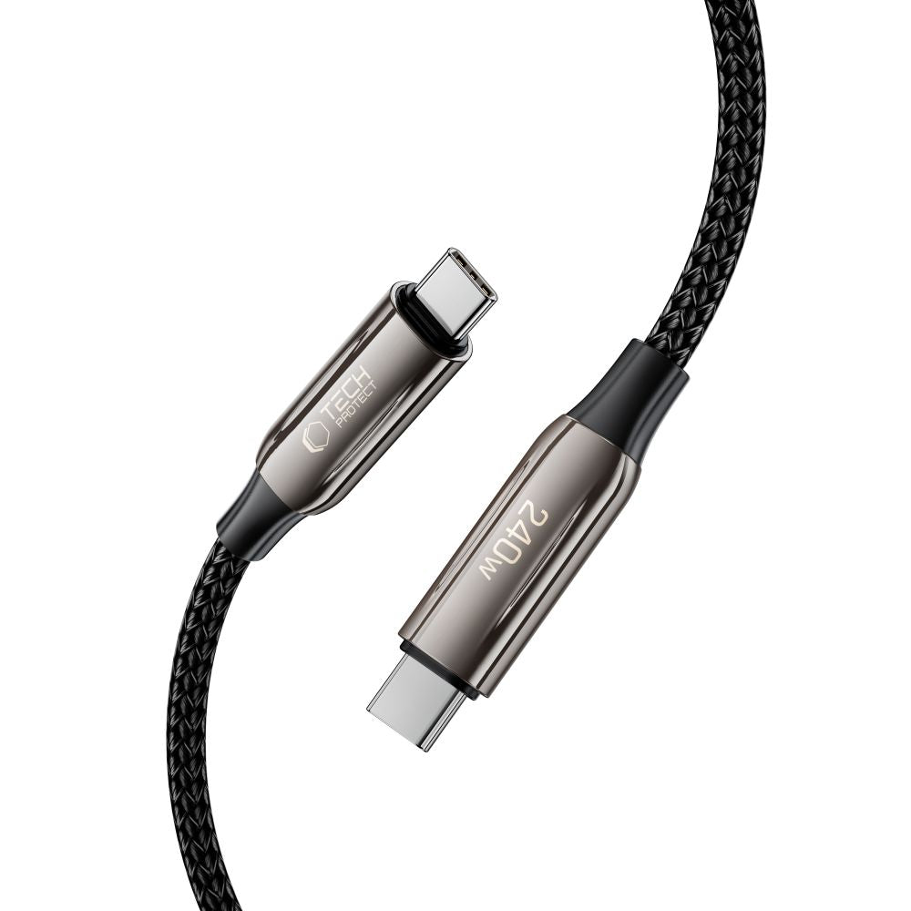 Câble de Données et de Charge USB-C - USB-C Tech-Protect UB10T Ultraboost, 240W, 1m, Noir