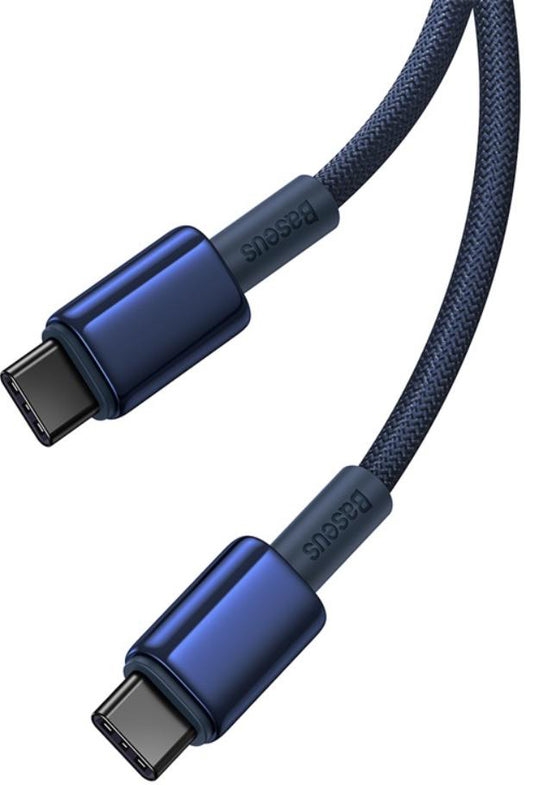 Câble de Données et de Charge USB-C - USB-C Baseus Tungsten Gold, 100W, 2m, Bleu Marine P10319800321-04