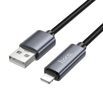 Câble de Données et de Charge USB-A - Lightning HOCO Display X112, 18W, 1m, Noir
