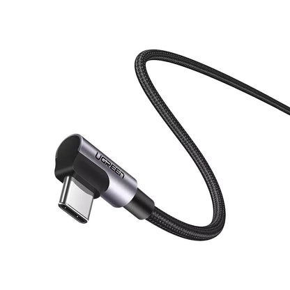 Câble de Données et de Charge USB-C - USB-C UGREEN US335 Angled, 100W, 2m, Noir