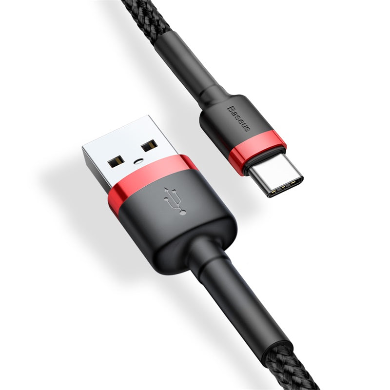 Câble de Données et de Charge USB-A - USB-C Baseus Cafule, 18W, 3m, Rouge CATKLF-U91
