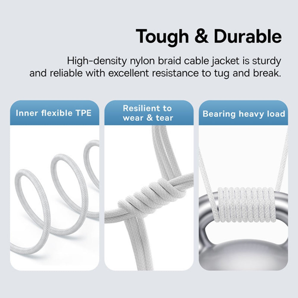 Câble de Données et de Charge USB-C - USB-C Baseus Gem, 100W, 2m, Blanc P10373000211-01