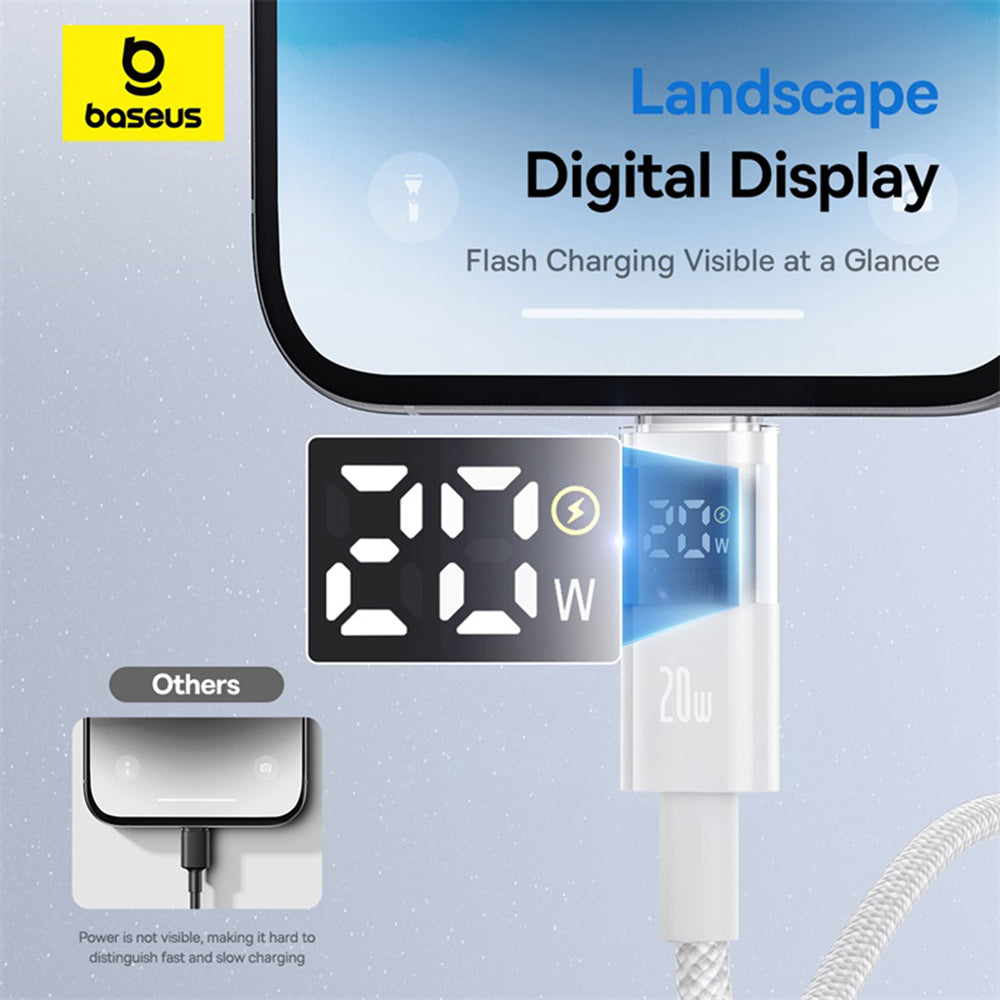 Câble de Données et de Charge USB-C - Lightning Baseus Display 2, 20W, 2m, Blanc P10382703211-01