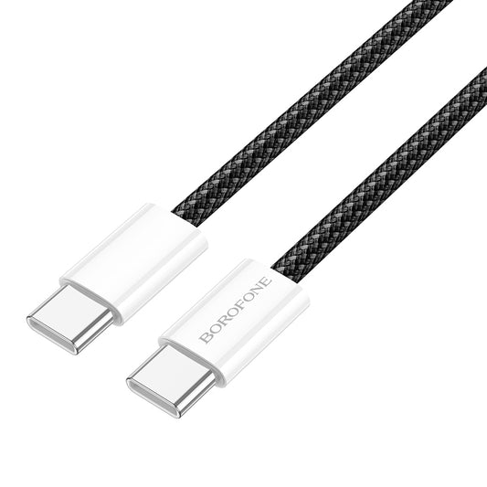 Câble de Données et de Charge USB-C - USB-C Borofone BX103 Original, 60W, 1m, Noir