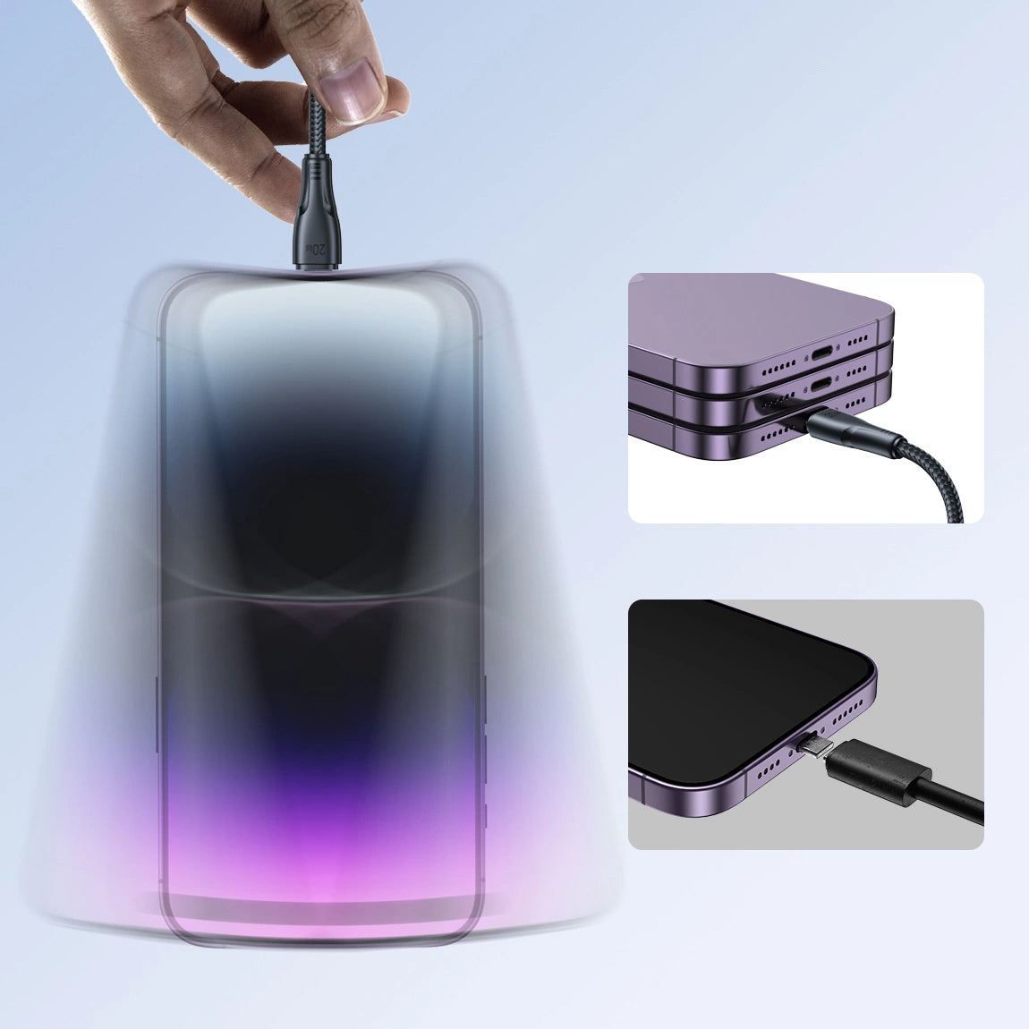 Câble de Données et de Charge USB-C - Lightning Joyroom S-A11, 20W, 1.2m, Noir
