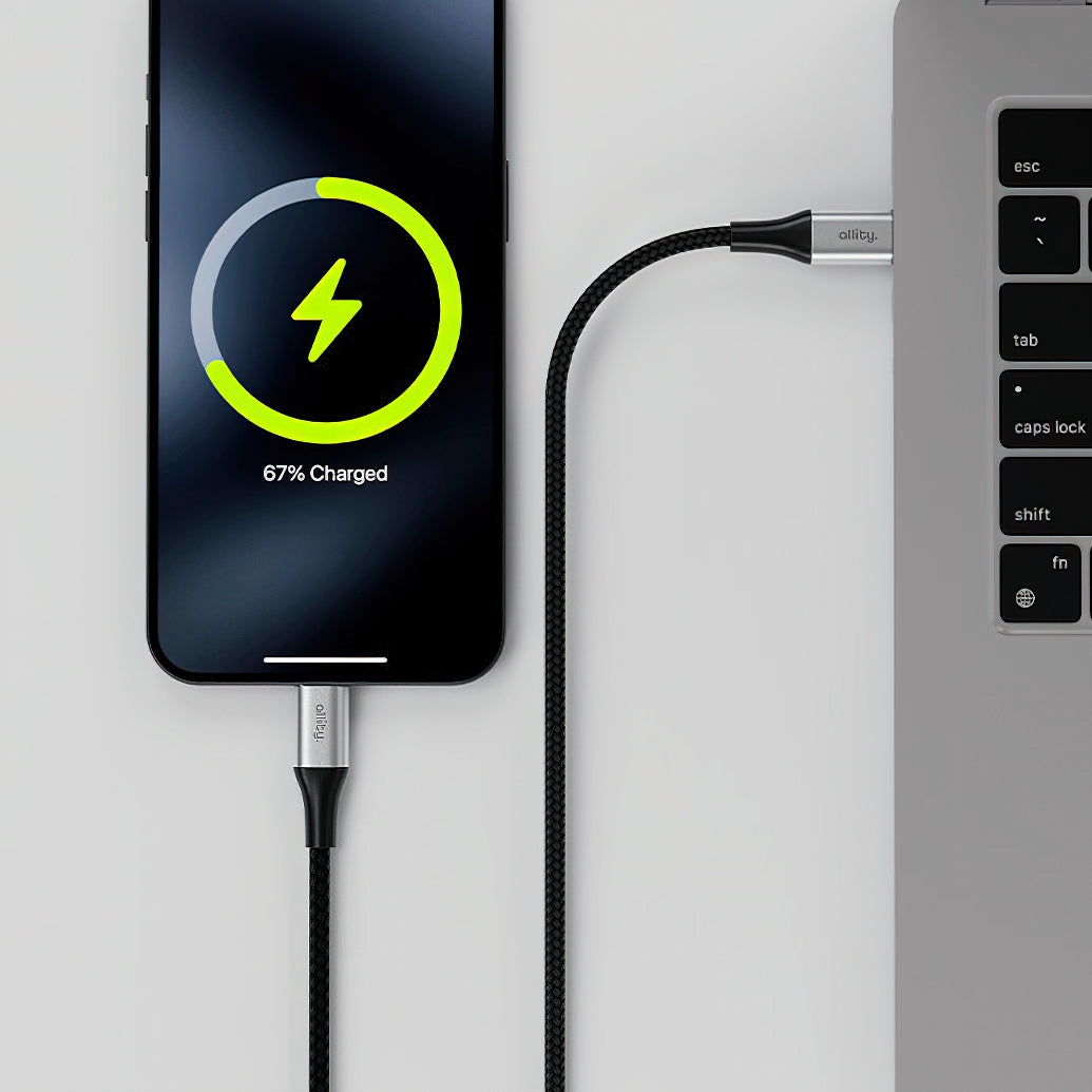 Câble de Données et de Charge USB-C - USB-C Allity. AUC-01, 100W, 2m, Noir
