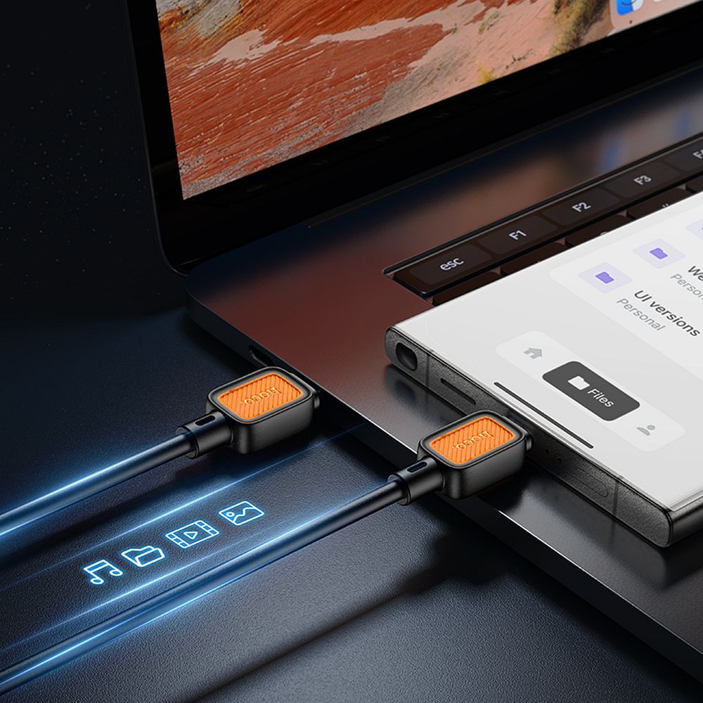 Câble de Données et de Charge USB-C - USB-C HOCO X108, 60W, 1m, Noir