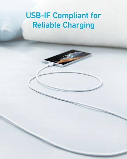 Câble de Données et de Charge USB-A - USB-C Anker 322, 18W, 1.8m, Blanc A81H6G21