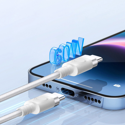 Câble de Données et de Charge USB-C - USB-C Orico CDX, 60W, 1m, Blanc