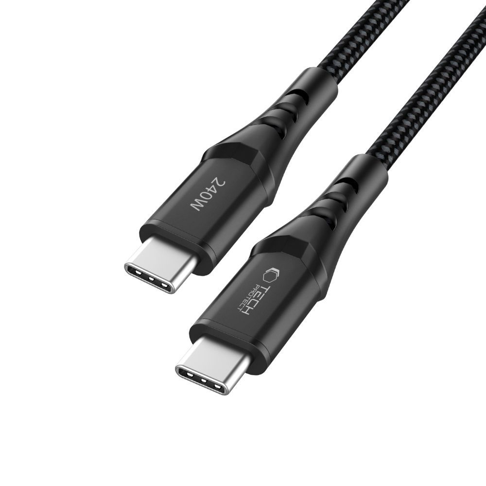 Câble de données et de charge USB-C - USB-C Tech-Protect UB11T Ultraboost, 240W, 1m, Noir