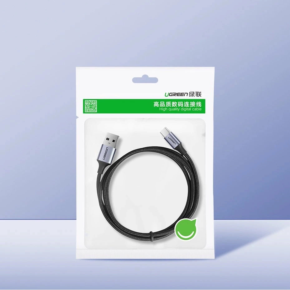 Câble de Données et de Charge USB-A - USB-C UGREEN US288, 18W, 1.5m, Noir