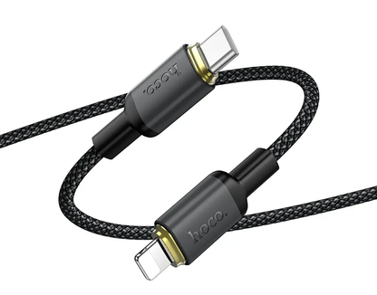 Câble de données et de charge USB-C - Lightning HOCO X128 Benefit, 30W, 1m, Noir