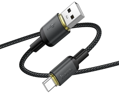 Câble de données et de charge USB-A - USB-C HOCO X128 Benefit, 36W, 1m, Noir