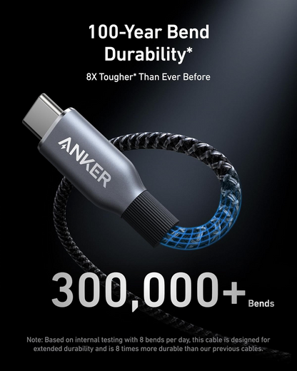 Câble de données et de charge USB-C - USB-C Anker Prime, 240 W, 0,9 m, noir A88E2011