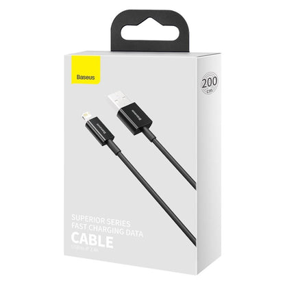 Câble de données et de chargement USB-A - Lightning Baseus Superior Series, 20W, 2m, noir CALYS-C01