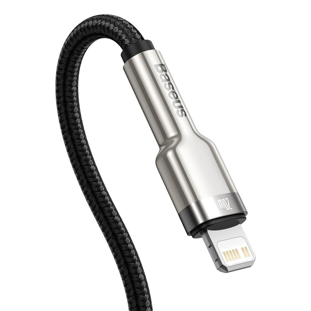 Câble de Données et de Charge USB-C - Lightning Baseus Cafule Metal Series, 20W, 2m, Noir CATLJK-B01