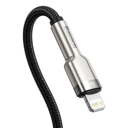 Câble de Données et de Charge USB-C - Lightning Baseus Cafule Metal Series, 20W, 2m, Noir CATLJK-B01