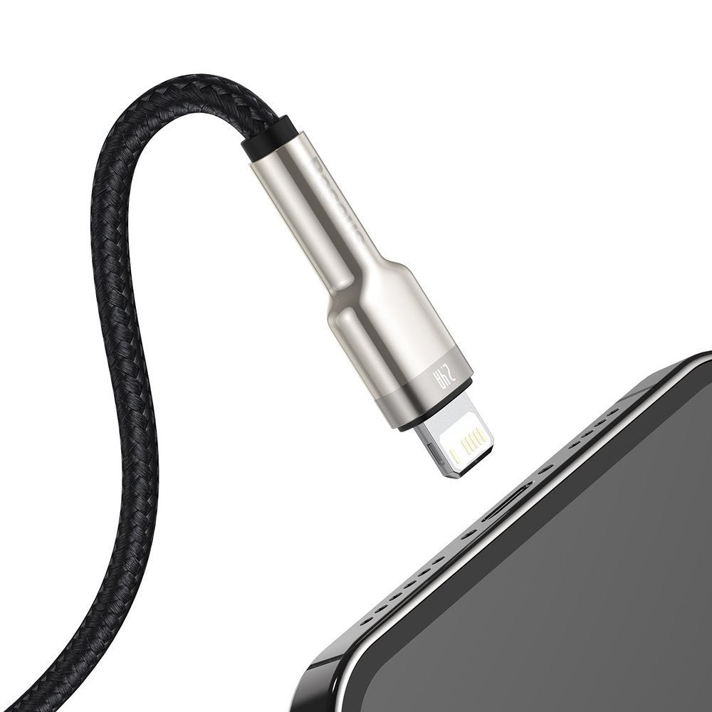 Câble de Données et de Charge USB-A - Lightning Baseus Cafule Metal Series, 18W, 2m, Noir CALJK-B01