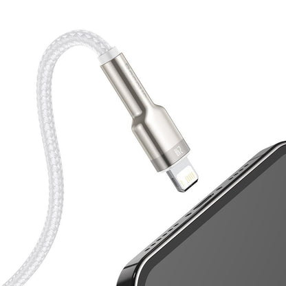 Câble de Données et de Charge USB-A - Lightning Baseus Cafule Metal Series, 18W, 2m, Blanc CALJK-B02