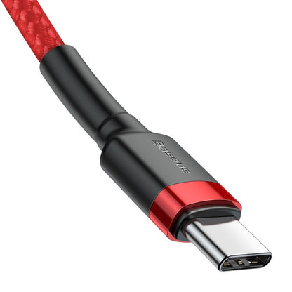 Câble de données et de charge USB-C - USB-C Baseus Cafule, 60W, 2m, Rouge CATKLF-H09