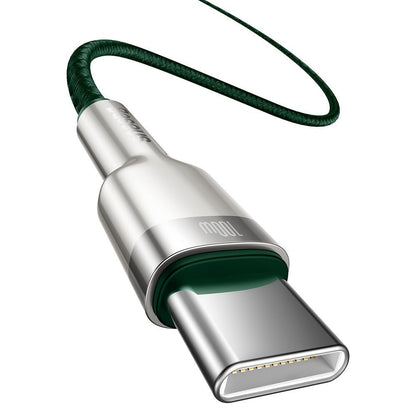 Câble de données et de charge USB-C - USB-C Baseus Cafule Metal Series, 100W, 2m, Green CATJK-D06